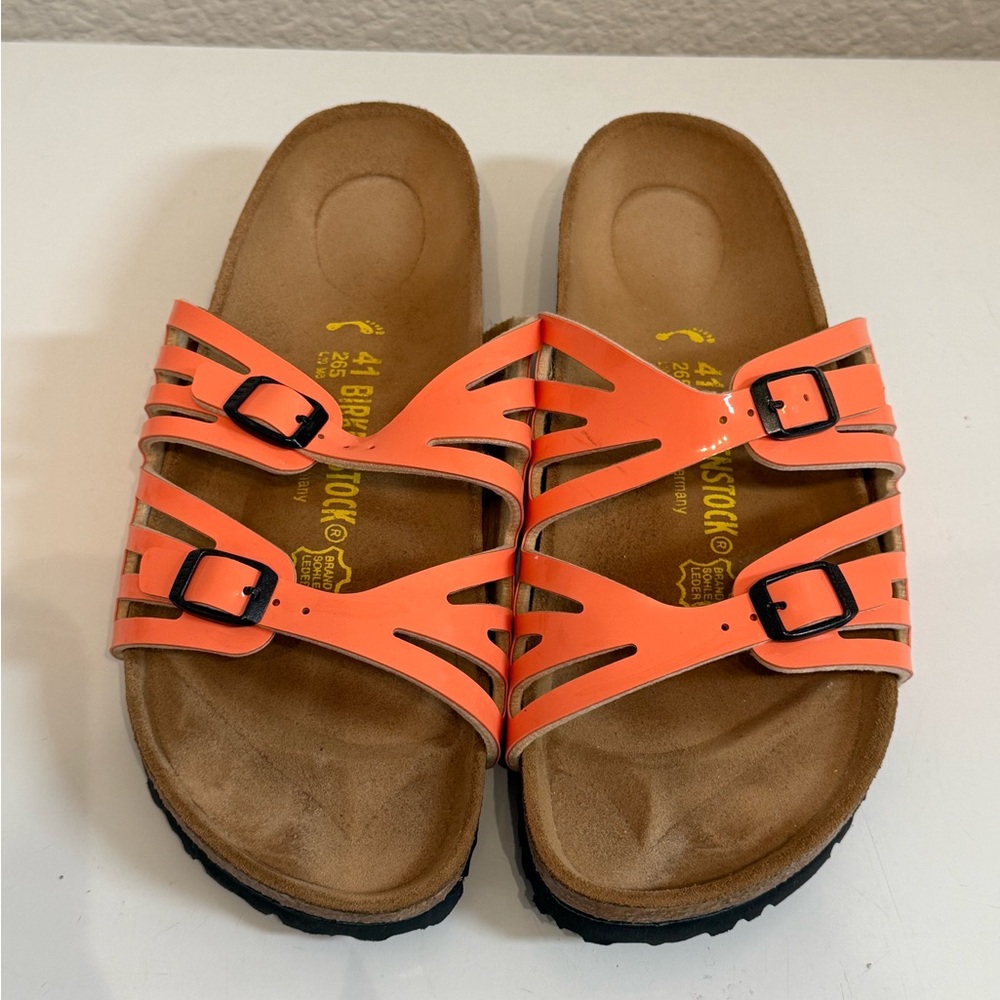 Birkenstock Orange Cutout Double Buckle Sandals - Picture 3 of 17